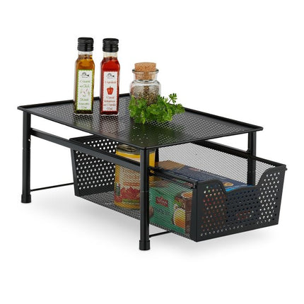Étagère à tiroirs avec panier coulissant