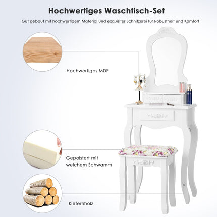 Frisiertisch Schminktisch Kosmetiktisch mit Spiegel