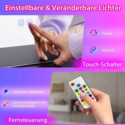 Schminktisch mit 7 dynamischen und 7 statischen dimmbaren LED-Beleuchtungen Frisiertisch weiß