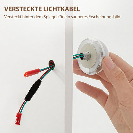 Coiffeuse avec miroir et lumières LED à intensité variable, tiroirs, étagères, blanc
