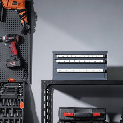 Drill Bit Dispenser Cabinet, 3-Drawer A-Z, 27 Slots