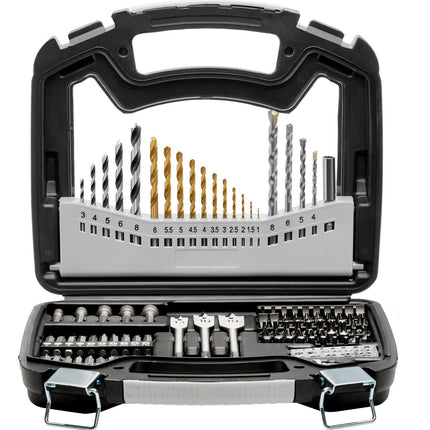 Drill and Screwdriver Bit Set, 101 Pieces, HSS and CR-V, Carrying Case
