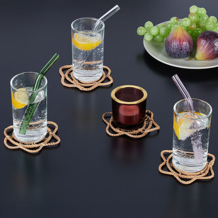 Getränkeuntersetzer-Set, Palmfaser, Hitzebeständig, 4er-Pack