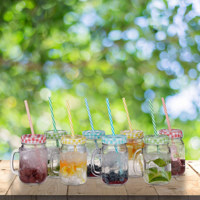 Verres à boire avec pailles - lot de 8