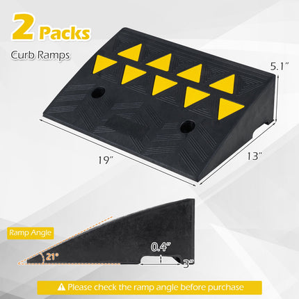 Rampes de seuil d'allée, ensemble de 2, hauteur de 12,5 à 15 cm