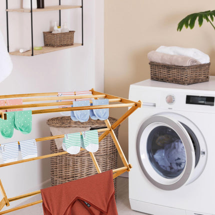 Étendoir à linge pliable en bambou