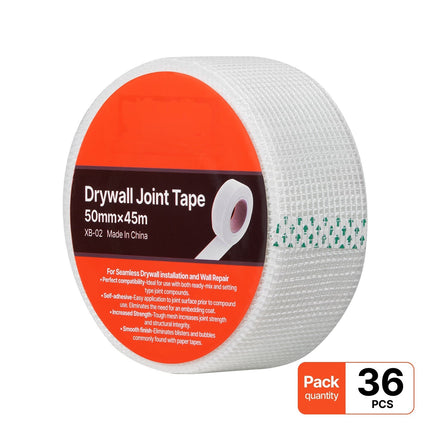 Drywall Mesh Tape, Self-Adhesive Fiberglass, 50mm x 45m, 36 Rolls