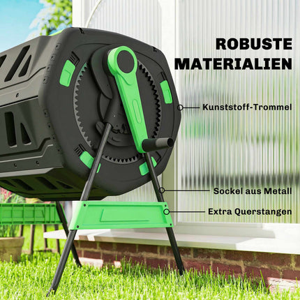 Composteur extérieur à double compartiment avec tambour rotatif