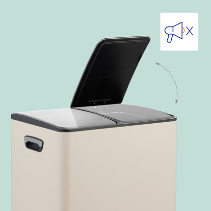 Poubelle à pédale à deux compartiments - Capacité 2x15L