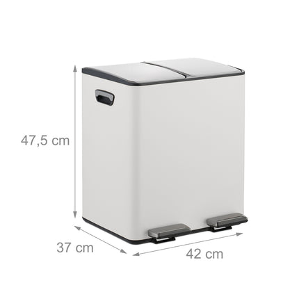Mülleimer mit zwei Fächern, 2x15L, Soft-Close