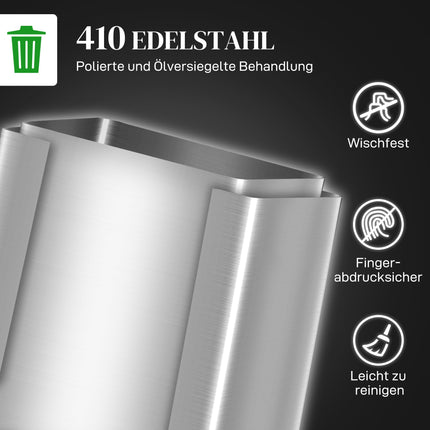 Mülleimer mit zwei Fächern, 40L, Soft-Close, Edelstahl