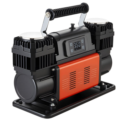 Dual Cylinder Air Compressor 12V 150 PSI, LCD Auto-Stop