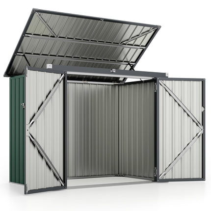 Mülltonnenbox für zwei Mülltonnen, verzinktes Metall, 172x95,5x130 cm