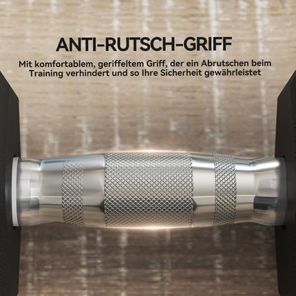 Hantel, 35 kg, Anti-Rutsch-Griff, Schwarz/Silber