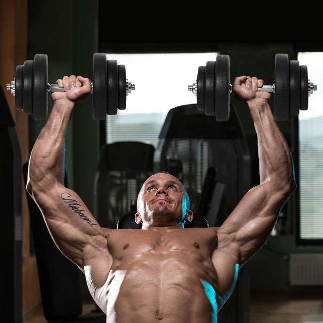 40 kg bodenschonendes Hantelset, Stahl - Krafttraining