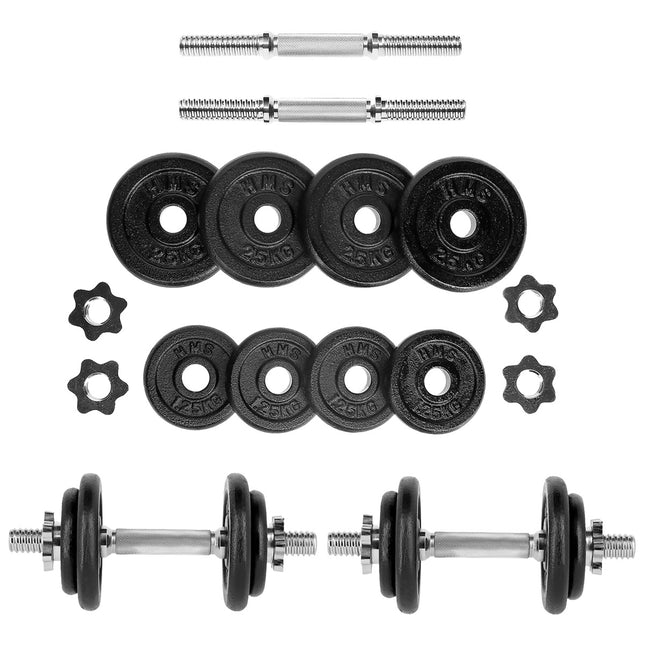 Ensemble d'haltères avec valise, plaques réglables de 20 kg