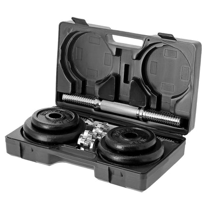 Ensemble d'haltères avec valise, plaques réglables de 20 kg