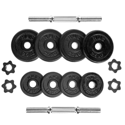 Ensemble d'haltères avec valise, plaques réglables de 20 kg