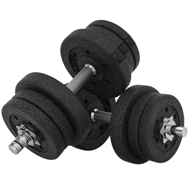 Ensemble d'haltères 25 kg avec plaques de poids pour la maison, le bureau, la salle de sport, en acier, simili cuir noir