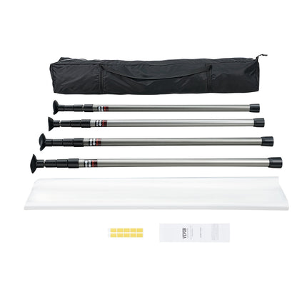 Dust Barrier Poles Set, 4 Telescoping 12 Ft, 32.8x13.1 Ft Film
