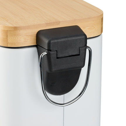Poubelle de salle de bain 5 litres avec couvercle en bambou