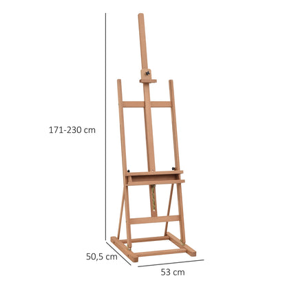 Verstellbare Staffelei aus Buchenholz mit Ablage, 53-230cm
