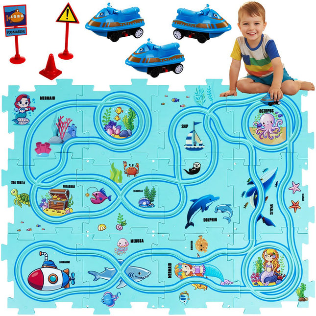 Jeu de puzzle éducatif sur rails, 25 pièces, à partir de 3 ans