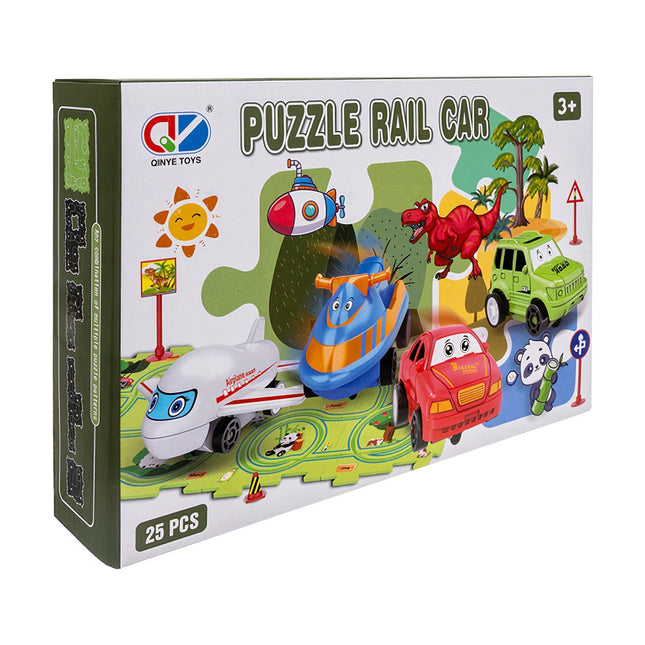 Jeu de puzzle éducatif sur rails, 25 pièces, à partir de 3 ans