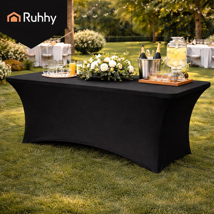 Nappe de banquet élastique noire 180x75 cm