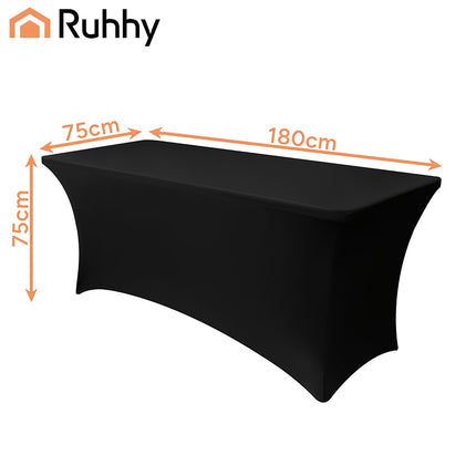 Nappe de banquet élastique noire 180x75 cm