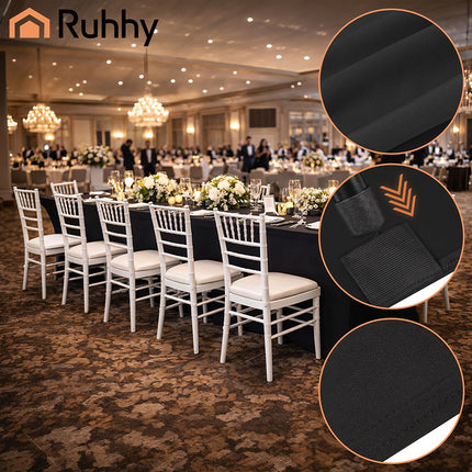 Nappe de banquet élastique noire 180x75 cm