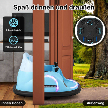 Elektrisches 12V Kinder Bumper Car mit Fernbedienung, 360° Drehung, Blau