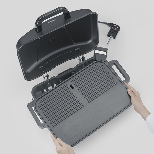 Elektrischer BBQ Grill mit Standfuß, Keramikplatte, 2300W