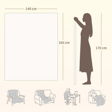 Couverture chauffante, double zone, 160 x 140 cm, 5 niveaux de chaleur, minuterie