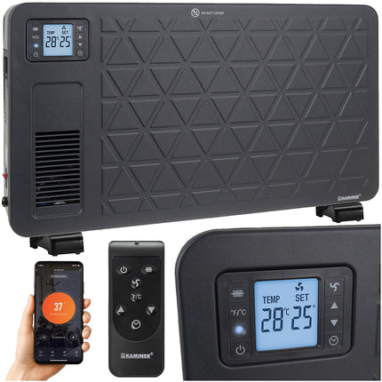 Convecteur électrique, 2300 W, contrôle Wi-Fi, noir