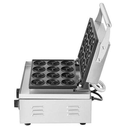 Electric Donut Maker, 12-Hole, 1550W, Temp Control