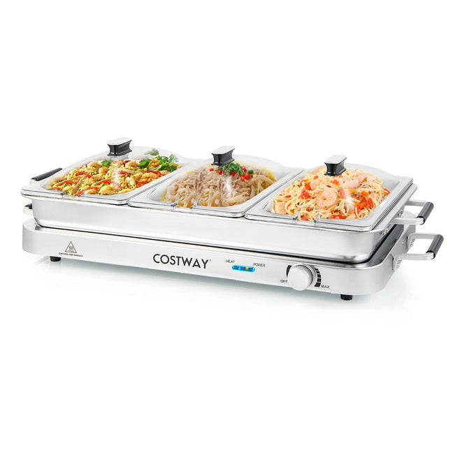 Chauffe-plats électrique, 3 plateaux, 9 L, 450 W, contrôle de température