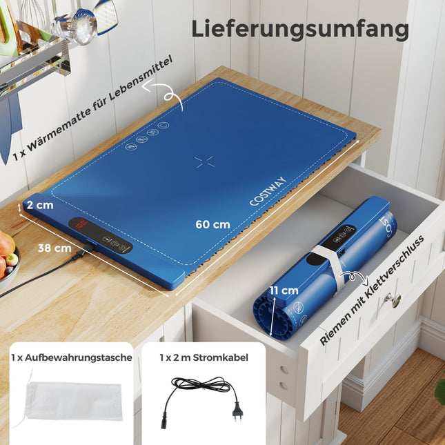 Tapis chauffant électrique pour aliments, en silicone, 6 réglages de température