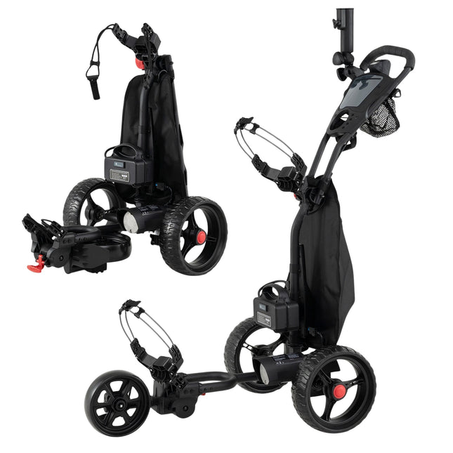 Chariot de golf électrique, 3 roues, poignée réglable, port USB