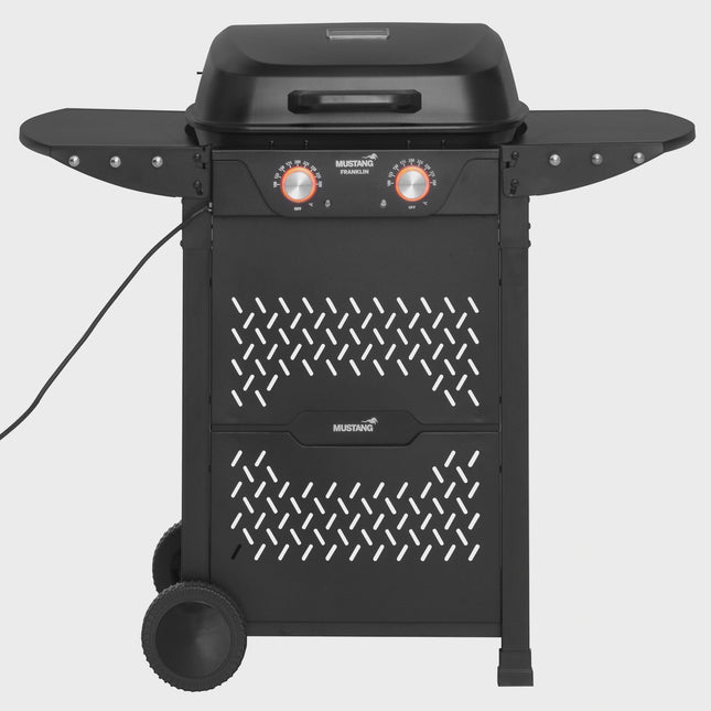 Elektrogrill mit Wagen, zwei Zonen, 2300 W, Gusseisenroste