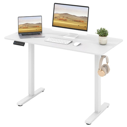 Bureau électrique à hauteur réglable, 120 x 60 cm, blanc