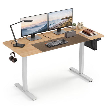 Bureau électrique à hauteur réglable, 140 x 60 cm, commande LED
