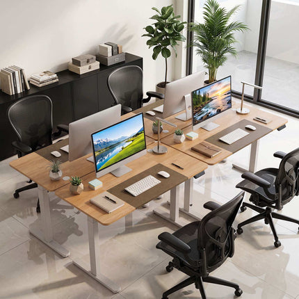 Bureau électrique à hauteur réglable, 140 x 60 cm, commande LED