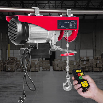 Electric Hoist 550 lb, 220V Wire Rope, Wireless Remote