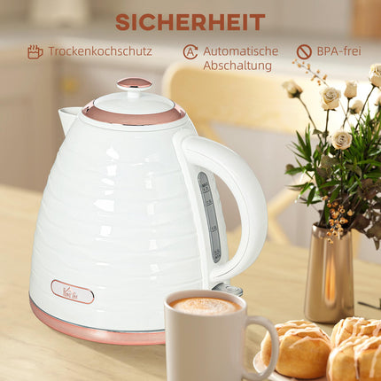 Electric Kettle 1.7L, 2200W, Fast Boil, Removable Filter