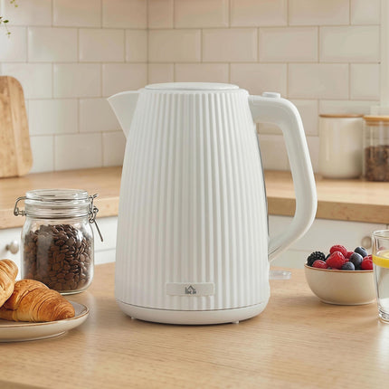Electric Kettle 1.7 L 2200W with Removable Limescale Filter, Cream White