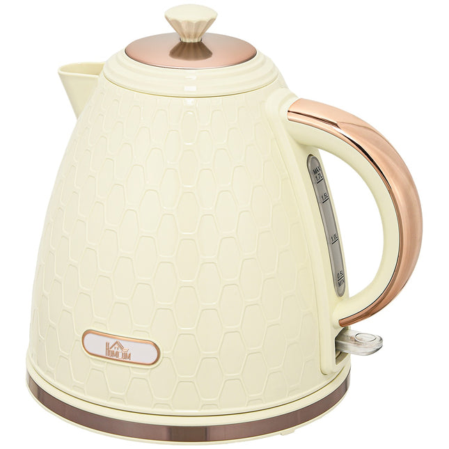 Bouilloire électrique, 2 200 W, fenêtre, filtre, beige