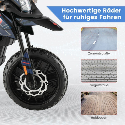 Moto électrique pour enfants avec roues d'entraînement, musique et batterie 12 V