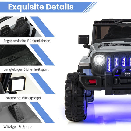 Elektrisches Kinder-Aufsitzauto mit Fernbedienung, MP3, 12V, Grau