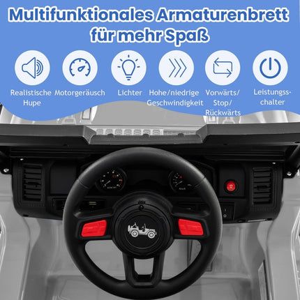 Elektrisches Kinder-Aufsitzauto mit Fernbedienung, MP3, 12V, Grau